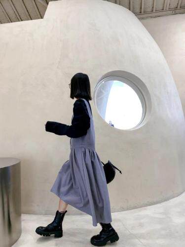 设计师款泡泡袖背带裙套装，女装职业装，JY.OUBEN