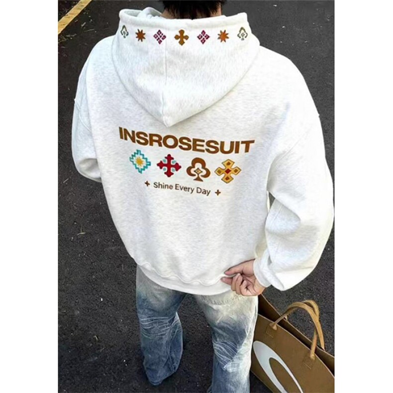 字母刺绣连帽卫衣男款秋冬季重磅宽松潮牌上衣装外套WY05，女装短外套，星座1116A（原606A-3）