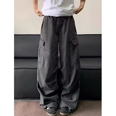 复古多口袋水洗工装裤男女做旧抽绳褶皱伞兵裤宽松阔腿裤子KG115，男装工装外套，星座1116A（原606A-3）