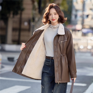【冬季女装新款】中长款派克服加绒加厚保暖皮棉P-155图片