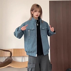 cleanfit白色皮衣外套男款春季高级感痞帅立领美式pu皮哈灵顿夹克，男装夹克，星座1904A