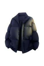 新款冬季羽绒立领PU皮棉服棉袄韩版宽松外套A436-2522-P80，男装棉衣，电商A436