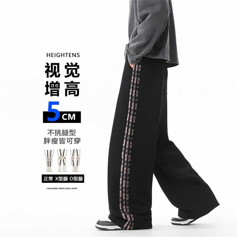 SJ-311B-1-9008-P45控79秋冬重磅垂感宽松运动卫裤阔腿直筒长裤,男装休闲裤,星座311B-1