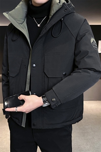 新标90鹅绒服 2025年连帽机能潮流保暖羽绒服男YR6061-P270图片