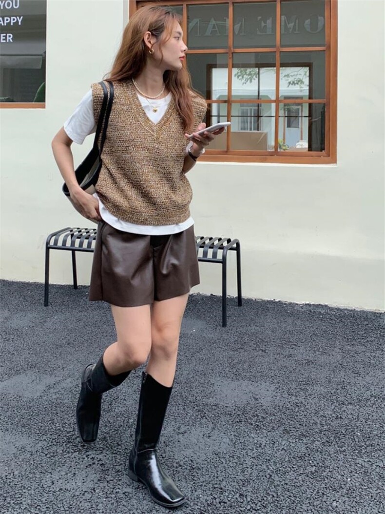 WM0007V领杂色毛织背心，女装背心吊带，BD