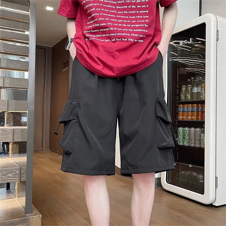 夏季工装复古短裤高街潮牌男女美式多口袋五分裤男款休闲裤子图片