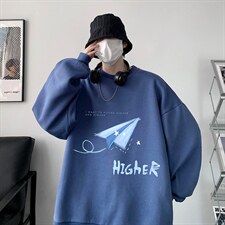 圆领卫衣男大码加厚长袖t恤男2024秋冬S6270-P28加绒款-P33，男装卫衣，电商A040
