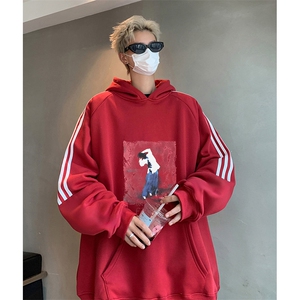抖音得物供货 提供视频 秋冬重磅美式宽松织带连帽卫衣0438图片