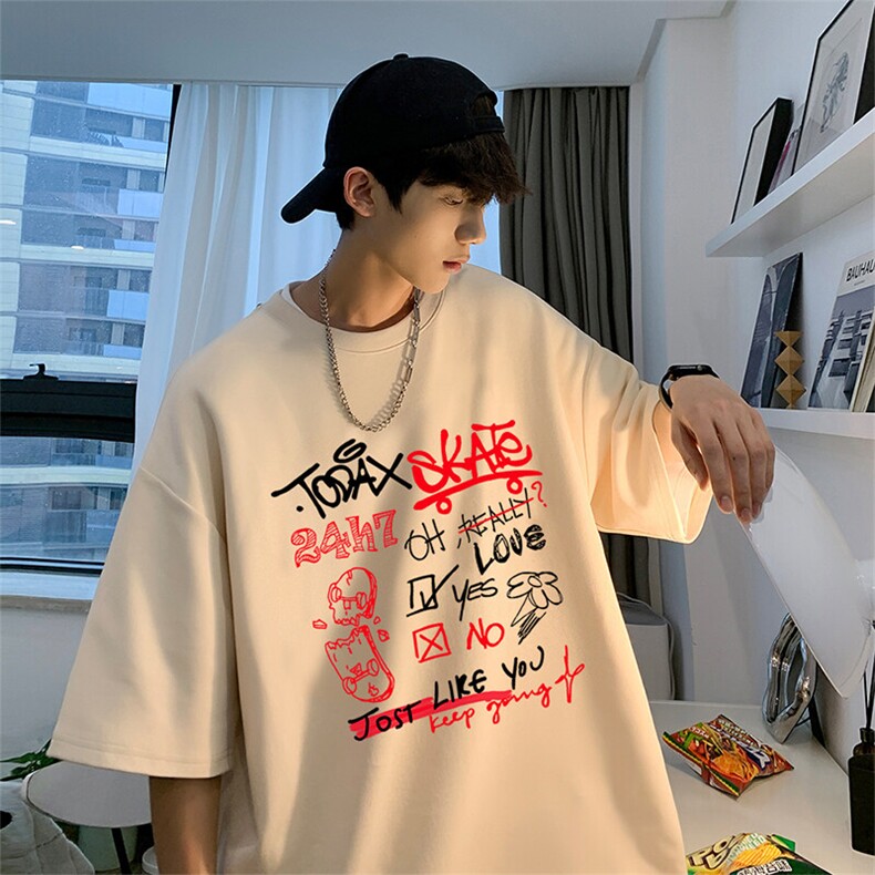 可设48小时发货 支持抖音得物来样二开230克重磅美式短袖t恤MT331图片