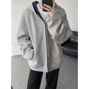 8XL-M 500克重磅潮牌百搭卫衣男美式情侣连帽撞色休闲外套WY33P68图片
