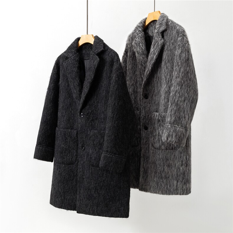 白底长毛马海毛财阀羊毛呢子长款西装毛呢外套男FY77909P198控288，男装风衣，星座226-1