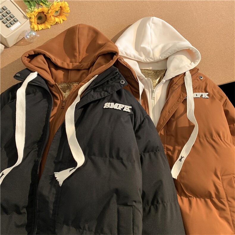 假两件加厚加绒情侣款百搭面包服棉衣715-6-MF101P118（控148）,男装棉衣,星座715-6