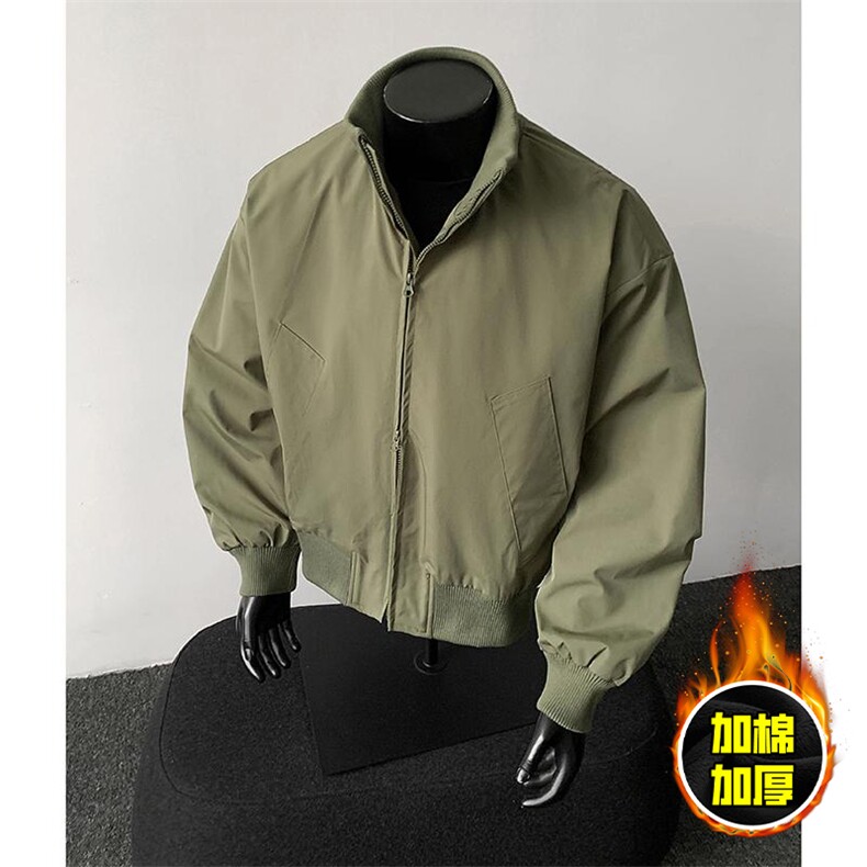 棉衣5W件现货冬季美拉德立领飞行夹克廓形高街棒球服加棉加厚外套，男装夹克，电商A486