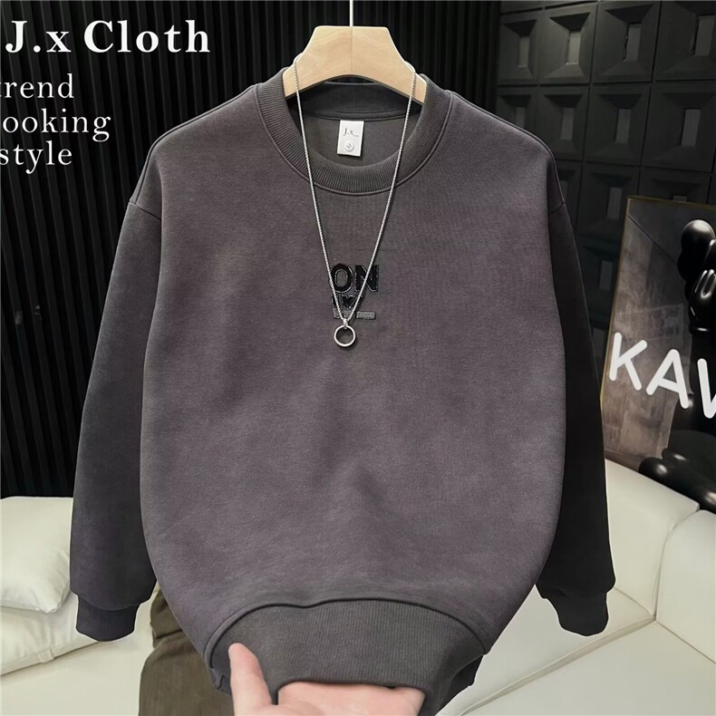 刺绣卫衣男圆领长袖T恤春款潮牌内搭打底衫上衣WY580P50，男装T恤，星座1013-1