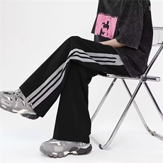 网络图现货！美式hiphop条纹裤子垂坠感宽松阔腿拖地裤RC162-P50，男装休闲裤，星座1005-6