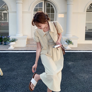 夏季新品 设计感条纹背心裙上衣两件套2C285 1815 P145K218图片