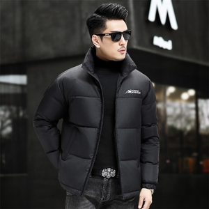 冬款90%白鸭绒中年羽绒服夹克男士立领青年面包服羽绒服外套大衣图片