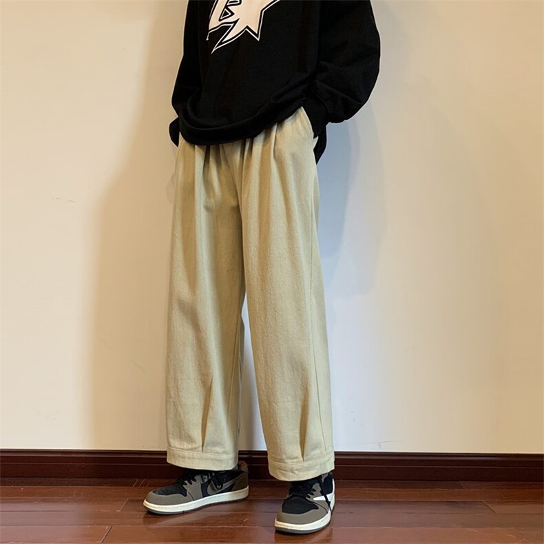秋季新款宽松褶边工装休闲裤XZ604-KG35-P55控68,男装工装外套,星座604