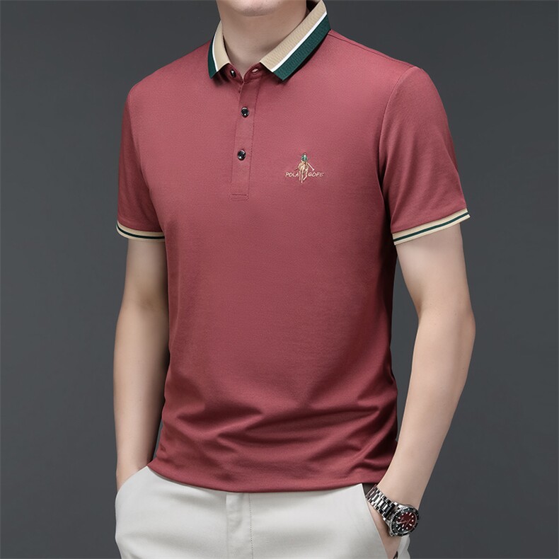 男夏季烫短袖t恤高级感商务polo衫休闲半袖体恤HMQ351-P55,男装Polo衫,星座1105-3