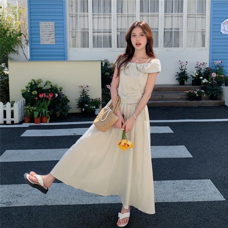2025夏装新款吊带+半身裙套装两件套,女装套装/套裙,浙宝220