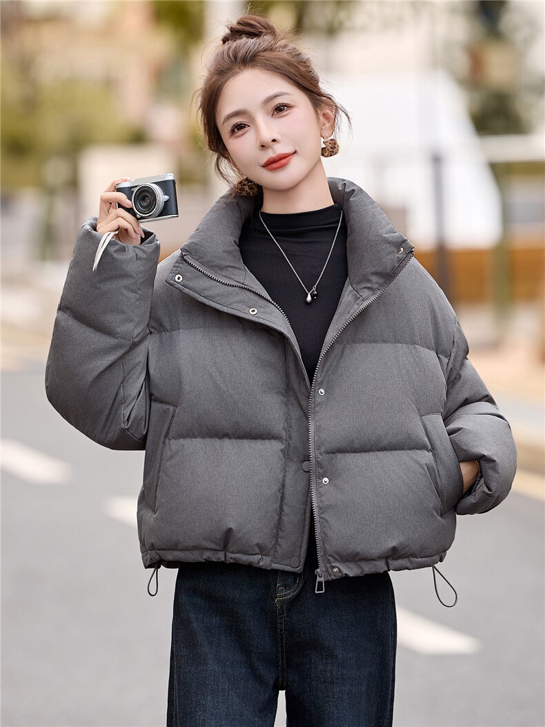 短款羽绒服女2025冬季新款小个子宽松立领白鸭羽绒面包服外套,女装羽绒服,沁沁公主