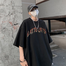 趣味骷髅头印花夏落肩袖短袖t恤情侣装半袖体恤XZ514-2-1296-P28，男装T恤，星座514-2(原B239)