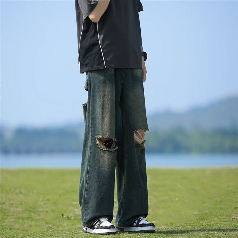 2024美式牛仔裤男款破洞牛仔裤M2029P42,男装牛仔裤,星座1116-2