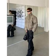网图25冬季立领PU皮棉服男装短款棉衣外套冬装情侣面包服S526特70，男装棉衣，电商A233-1