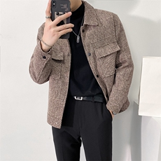 店主风轻熟小伙毛呢夹克休闲宽松修身外套男A236-JK-6015-P130，男装夹克，电商A236