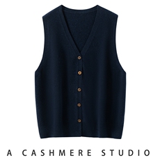 2025年秋季时尚百搭通勤V领马甲，女装马甲，朝思纯山羊绒