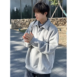 【004】日系简约POLO衫卫衣宽松翻领长袖上衣 A079-WY57-P35-39图片