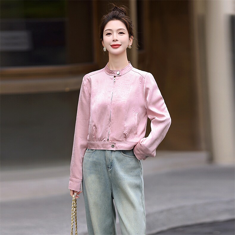小香风外套女2024春秋新款高级感小个子高端时尚休闲短款圆领上衣,女装短外套,美沁