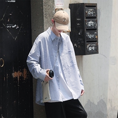 高品质秋季新款cityboy条纹衬衣宽松长袖衬衫A017C2P70，男装衬衫，电商A017