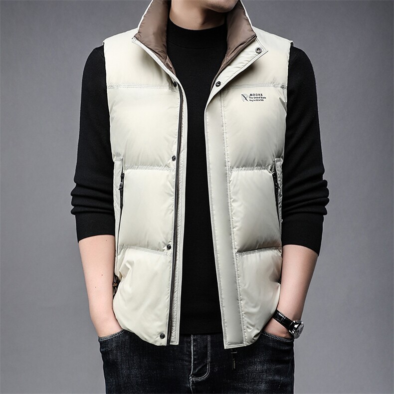 B89277锦纶面料精品90鸭绒男士羽绒服马甲舒适保暖休闲必推款式,男装羽绒服,钱塘207-3