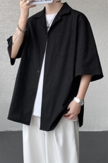 8XL-M亚麻短袖衬衫男夏薄款宽松休闲百搭大码半袖衬衣DC28002P50，男装衬衫，电商B312