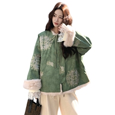 【新款】风重工刺绣双面穿环保毛2C115-2372-P235-K348，女装派克服，2C115