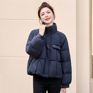 现货时尚短款羽绒服女2025冬季新款加厚立领保暖90白鸭绒外套图片