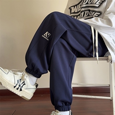 供抖音大休闲男裤子宽松刺绣阔腿裤416B-1-KL801-特P38限68，男装休闲裤，星座416B-1