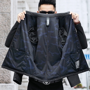 春季新款皮衣男士夹克山羊皮外套立领韩版修身机车皮衣P630图片