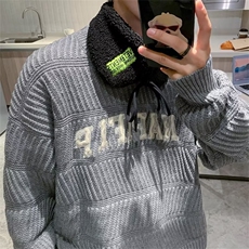 慵懒风圆领毛衣男冬季设计感潮牌ins字母针织衫绣花MY9202P50，男装针织衫/毛衣，星座1116-2