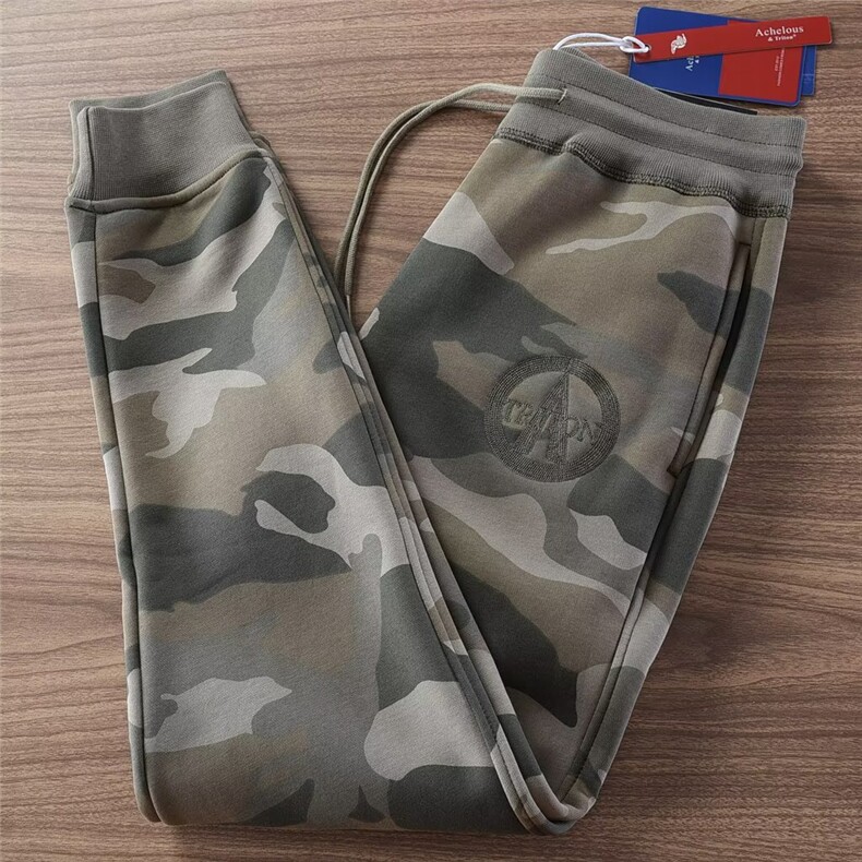 迷彩工装裤女春秋酷飒风休闲宽松束脚卫裤小个子女款运动绿色裤子，男装休闲裤，星座506A