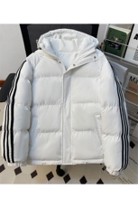 冬季潮流条纹五防立领加绒加厚棉衣情侣撞色棉服外套MY8899-p78，男装棉衣，星座610B-1