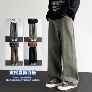 2025秋冬新款休闲男裤宽松直筒百搭水洗简约裤子潮9280-P45图片