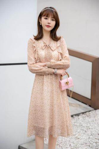 【现货】春季新款飘带碎花连衣裙淑女，女装连衣裙，笑思源