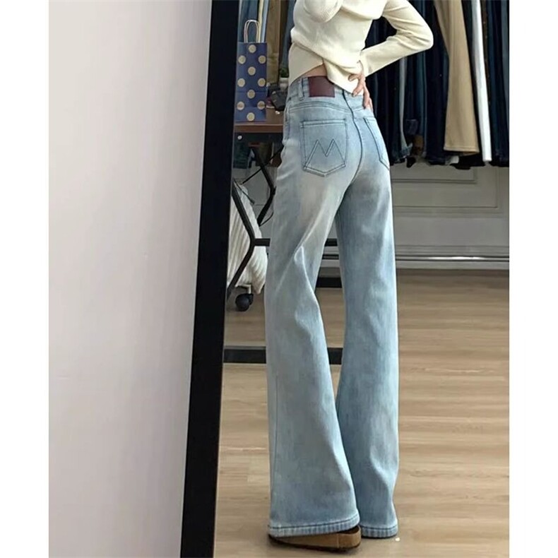 百搭休闲潮流微喇牛仔裤女春秋季新款显瘦时尚喇叭拖地牛仔裤潮,男装牛仔裤,星座506A
