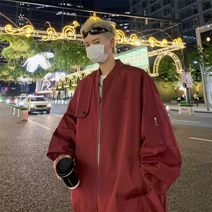 美式棒球服外套男士秋季新款高街痞帅青少年飞行员夹克 J658-P65图片