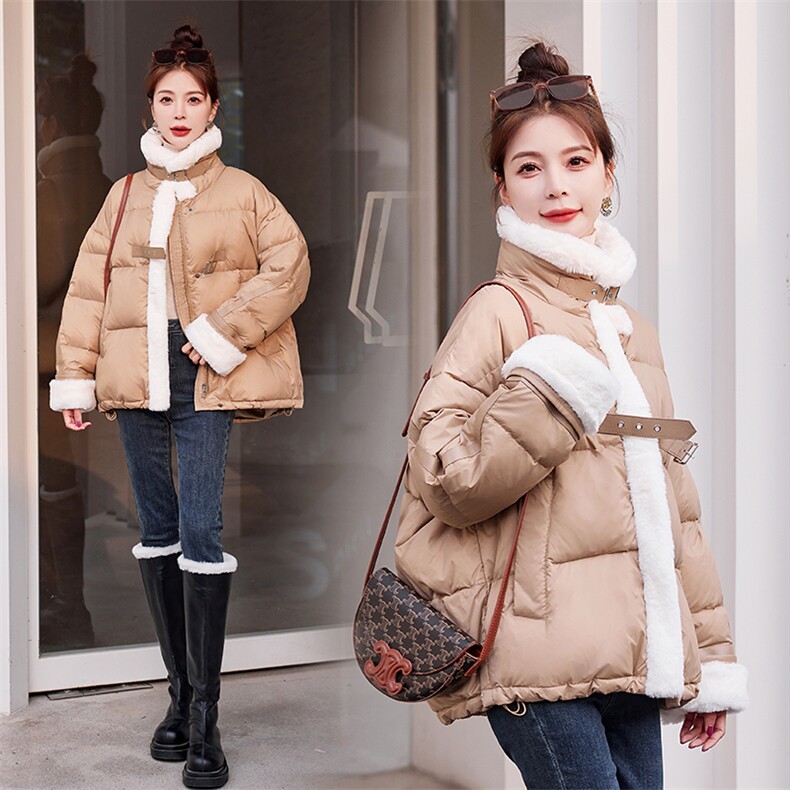 2023冬装新款时尚纯色简约羽绒服上衣，女装羽绒服，韩宇舍