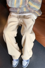 加绒保暖休闲裤DD2247-TP45控价68冬季港风男生贴标宽松长裤，男装休闲裤，电商A102-1