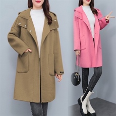 芷墨简约显高显瘦双面呢羊毛外套时尚简约宽松韩版冬季新款中长款，女装毛呢外套，芷墨服饰