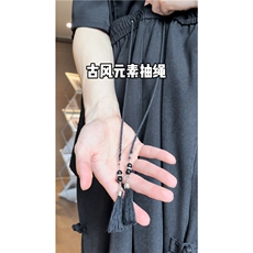 抖音品质风新中式刺绣宽松冰丝休闲裤B315-K24044-特p40控78，男装休闲裤，电商B315